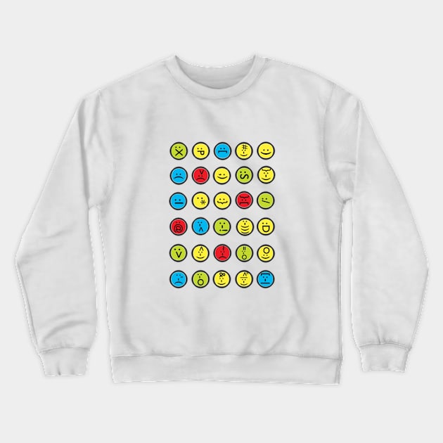 Emoticons Crewneck Sweatshirt by Crazydodo